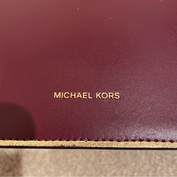 Michael Kors Tatiana Deep Fuchsia Silver Trim Leather Top Handles Mini Satchel - Picture 3 of 7